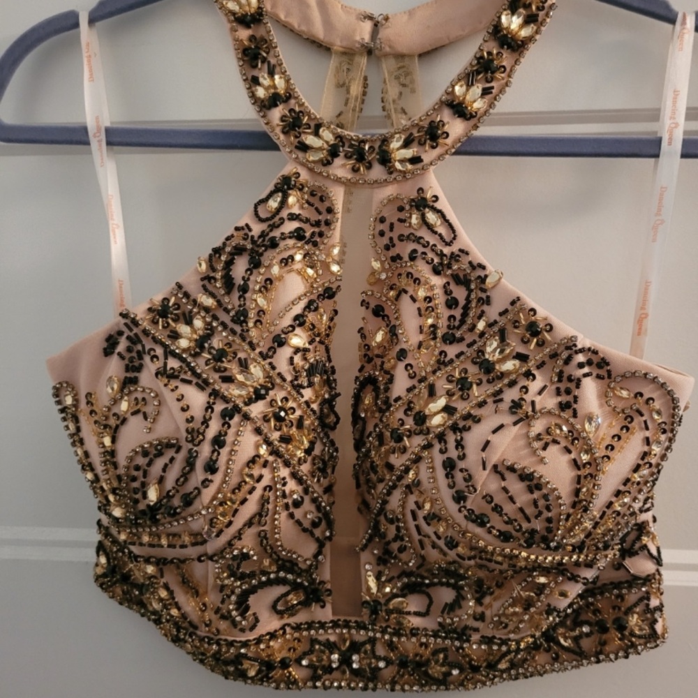 Embellished Halter Crop Top